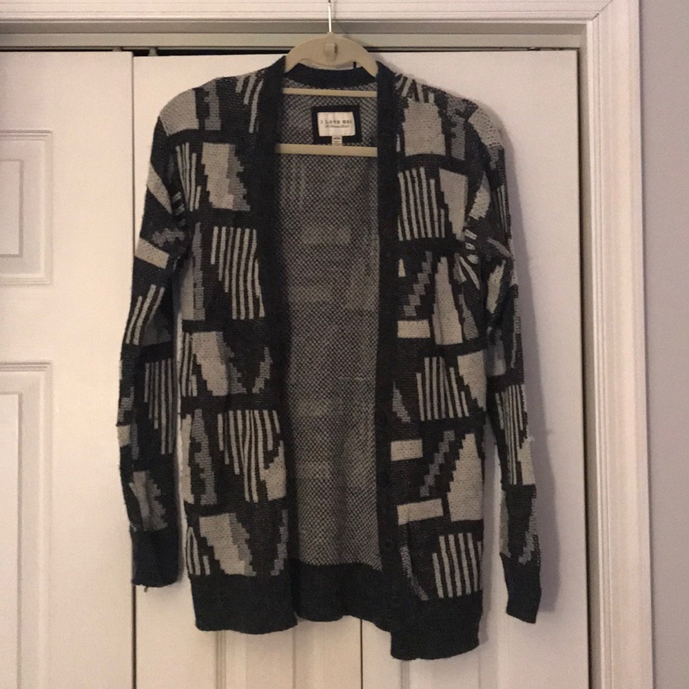 Black and grey button cardigan